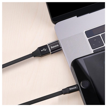Baseus Mini USB Female to Type-C Male Adapter Converter - Black